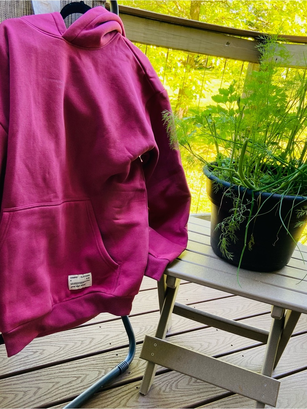 Comfrt affirmation Magenta Pullover Hoodie with Kangaroo Pocket NWT